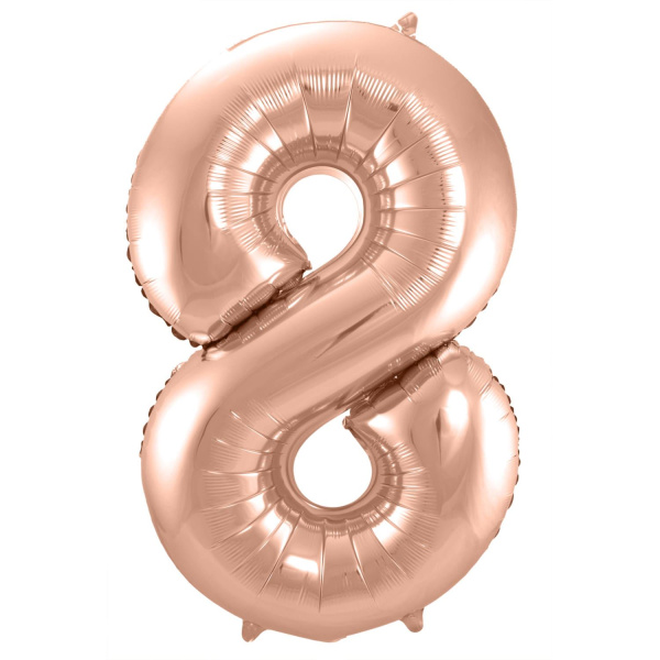 NUMBER 8 ROSE GOLD FOIL BALLOON - 86CM