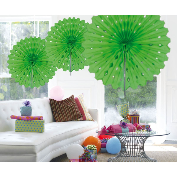 LIGHT GREEN HANGING HONEYCOMB FAN - 45CM