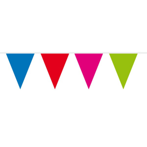 MULTICOLOURED TRIANGLE BUNTING 15 FLAGS - 10M