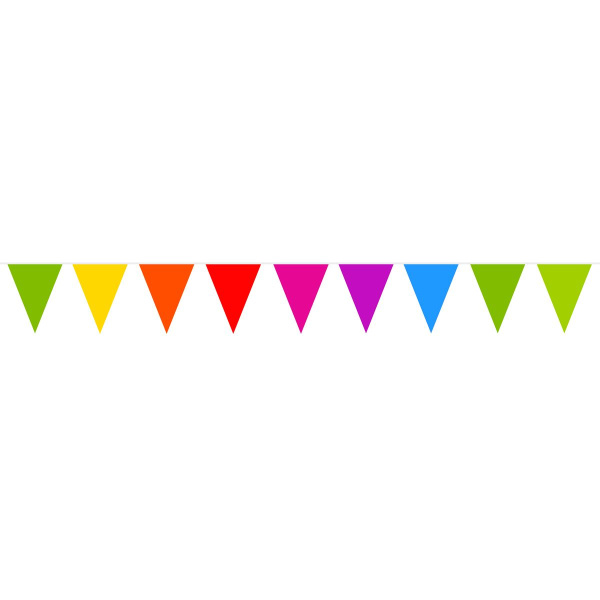 GIANT MULTICOLOURED TRIANGLE BUNTING - 10M