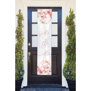 MR & MRS ROSES WEDDING DOOR COVER - 40CM X 1.8M