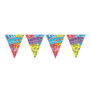 HAPPY BIRTHDAY DISCO THEME TRIANGLE BUNTING - 6M