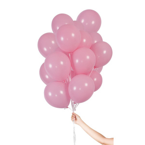 30 X PINK BALLOONS WITH RIBBON - 23CM