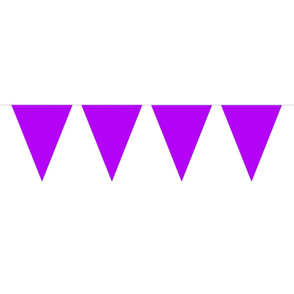 PURPLE TRIANGLE BUNTING 15 FLAGS - 10M