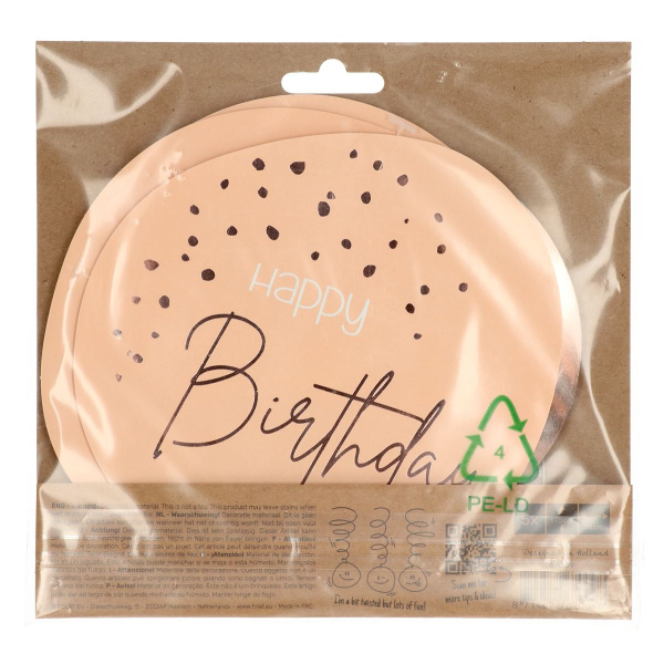 5 X HAPPY BIRTHDAY LUSH BLUSH HANGING DECORATIONS