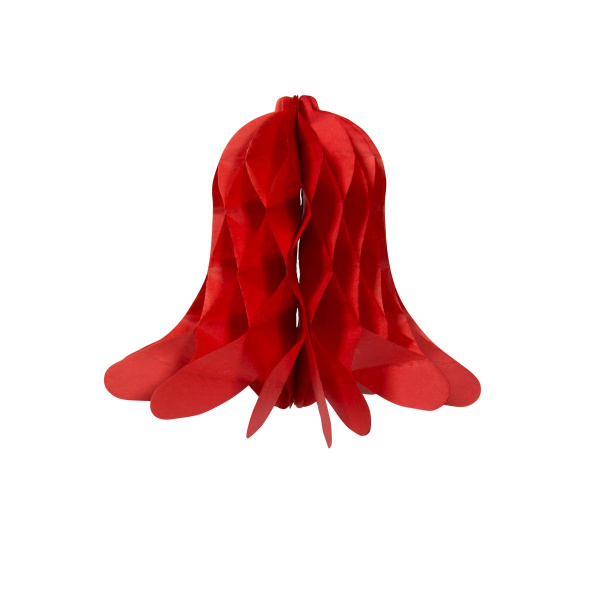 2 X RED HANGING HONEYCOMB BELL - 23CM, 17CM