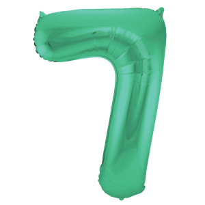 NUMBER 7 GREEN MATT METALLIC FOIL BALLOON - 86CM