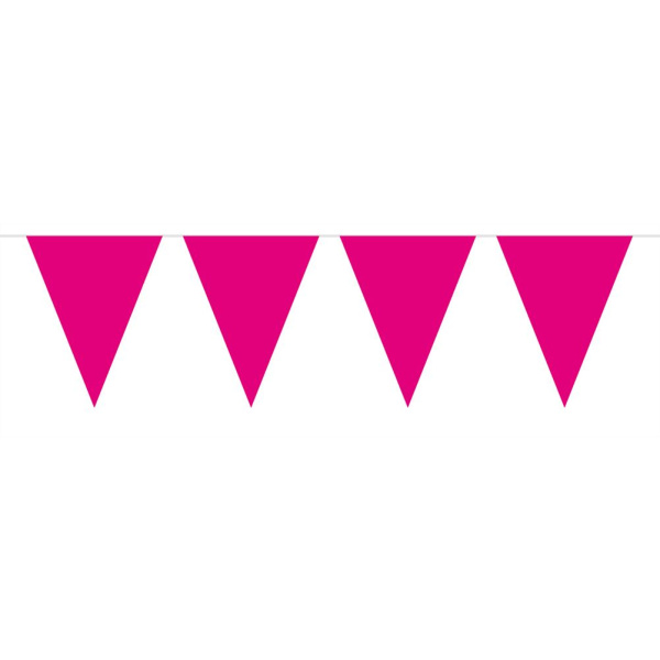 HOT PINK / MAGENTA TRIANGLE BUNTING 15 FLAGS - 10M