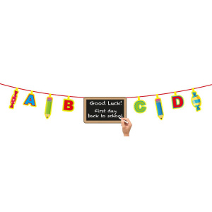 BACK TO SCHOOL ABC BANNER WITH WRITABLE BLACKBOARD - 4M