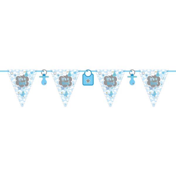 IT'S A BOY! BABY SHOWER TRIANGLE BUNTING - 6M