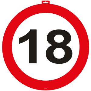 18TH BIRTHDAY TRAFFIC SIGN DOOR SIGN - 47CM