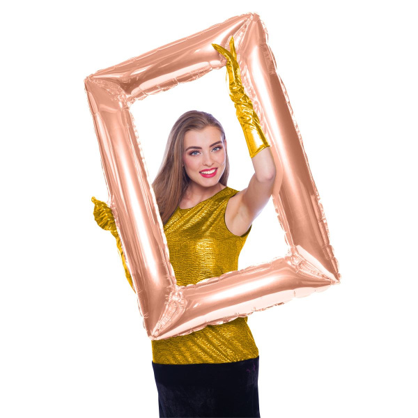 ROSE GOLD FRAME PHOTO PROP FOIL BALLOON - 85CM X 60CM