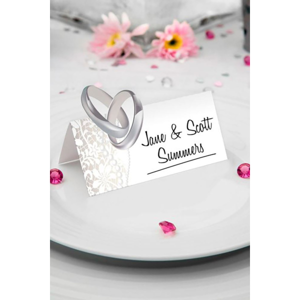 36 X WEDDING RINGS PLACE NAME CARDS