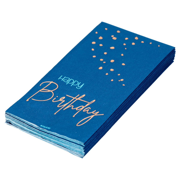 10 X HAPPY BIRTHDAY TRUE BLUE PARTY NAPKINS - 33CM