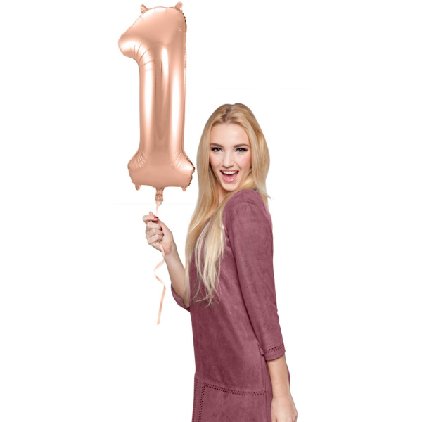 NUMBER 1 ROSE GOLD FOIL BALLOON - 86CM