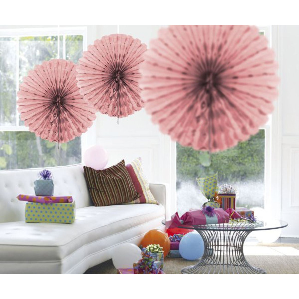 BABY PINK HANGING HONEYCOMB FAN - 45CM