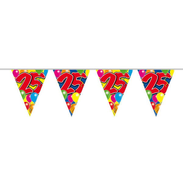 25TH BIRTHDAY BALLOON TRIANGLE BUNTING - 10M