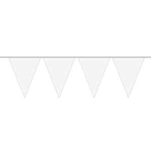 WHITE TRIANGLE BUNTING 15 FLAGS - 10M