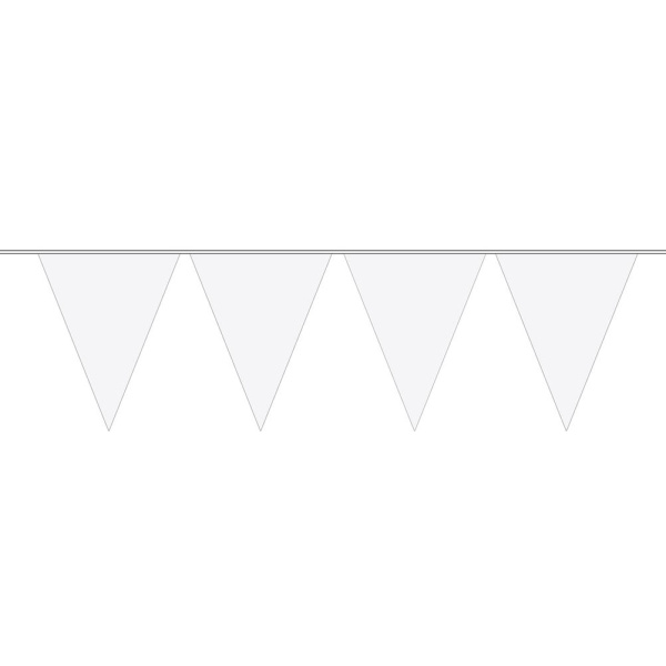 WHITE TRIANGLE BUNTING 15 FLAGS - 10M