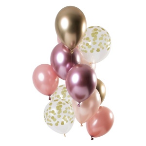 12 X GOLDEN BLUSH BALLOONS - 30CM