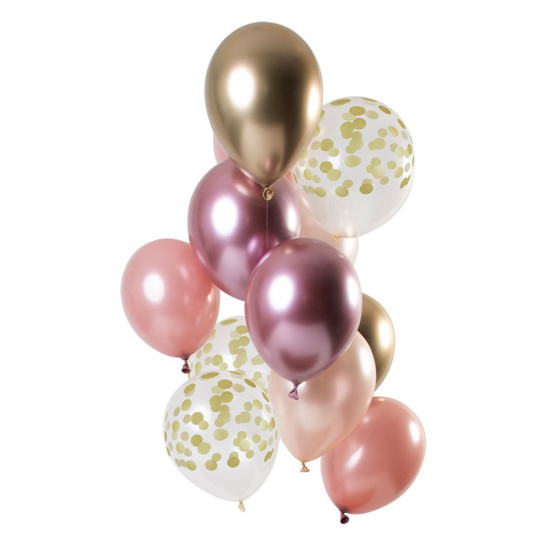 12 X GOLDEN BLUSH BALLOONS - 30CM