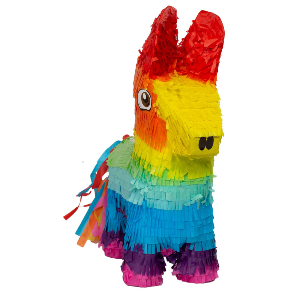 RAINBOW DONKEY PINATA - 39CM X 35CM