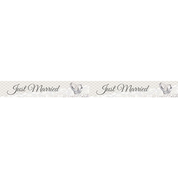 JUST MARRIED WEDDING RINGS BARRIER TAPE - 15M