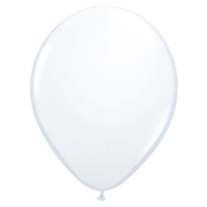 100 X WHITE METALLIC BALLOONS - 30CM