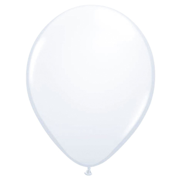 100 X WHITE METALLIC BALLOONS - 30CM