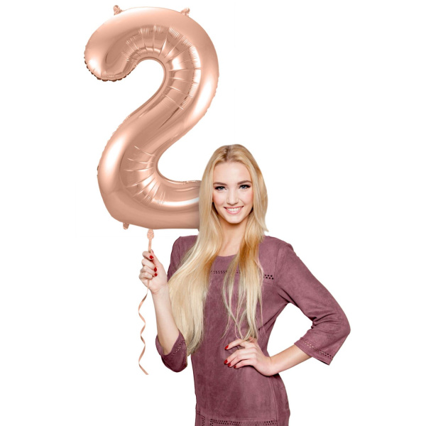 NUMBER 2 ROSE GOLD FOIL BALLOON - 86CM