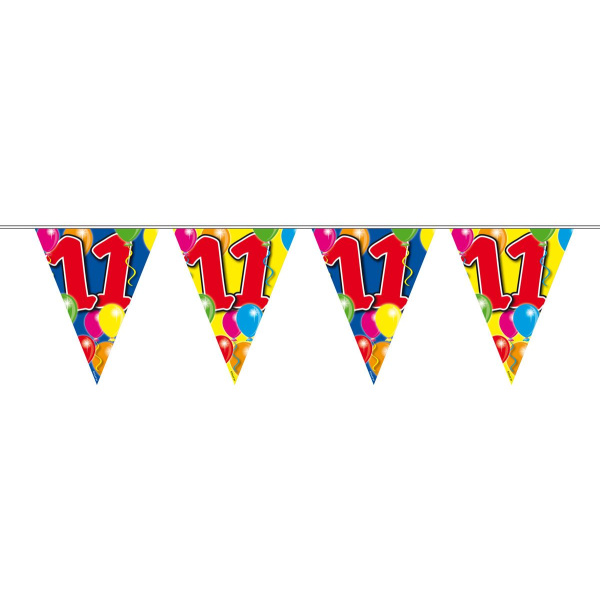 11TH BIRTHDAY BALLOON TRIANGLE BUNTING - 10M