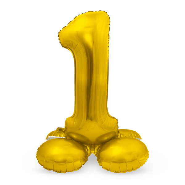 NUMBER 1 GOLD FOIL BALLOON WITH BASE - 72CM