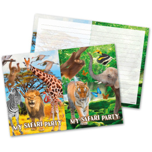 8 X SAFARI PARTY INVITATIONS