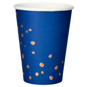 8 X TRUE BLUE PAPER PARTY CUPS - 350ML