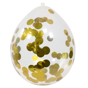 4 X BALLOONS WITH GOLD FOIL CONFETTI - 30CM