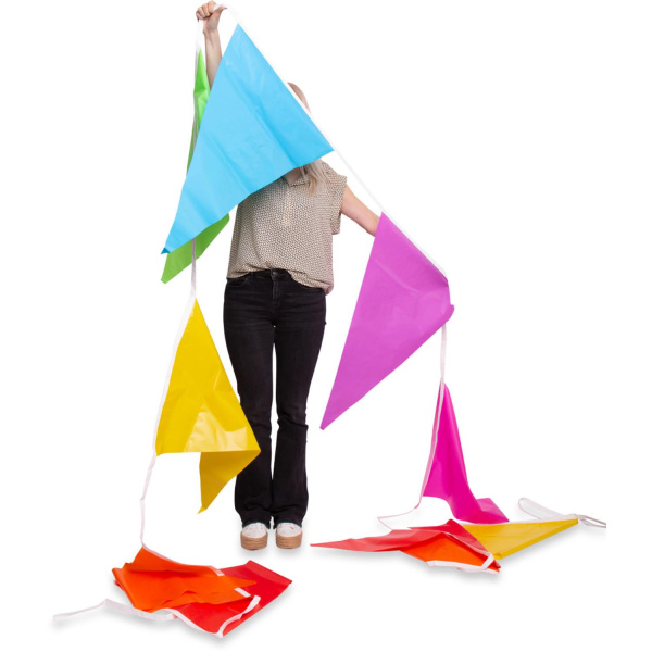 GIANT MULTICOLOURED TRIANGLE BUNTING - 10M