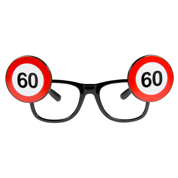 GLASSES 60TH BIRTHDAY TRAFFIC SIGN