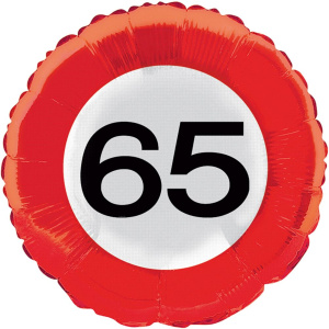 60TH BIRTHDAY FOIL BALLOON TRAFFIC SIGN - 45CM