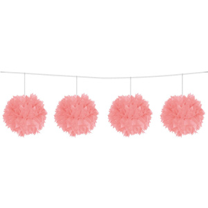 PINK POM POM BUNTING - 3M