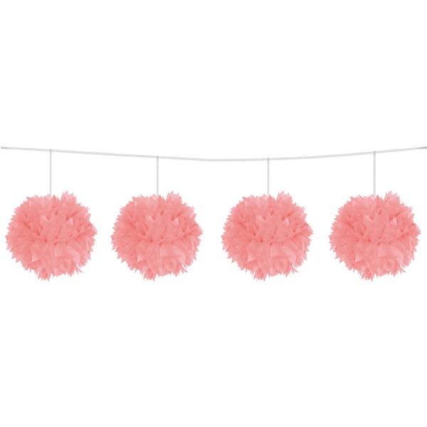 PINK POM POM BUNTING - 3M