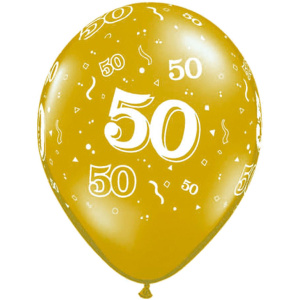 25 X 50TH GOLDEN ANNIVERSARY BALLOONS - 28CM