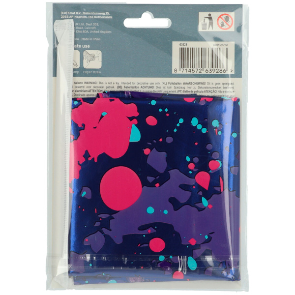 NUMBER 2 PAINT SPLASH FOIL BALLOON & BASE - 72CM