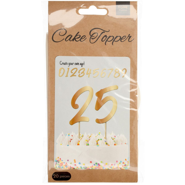 BRONZE TRUE BLUE NUMBER BIRTHDAY CAKE TOPPERS - 15CM