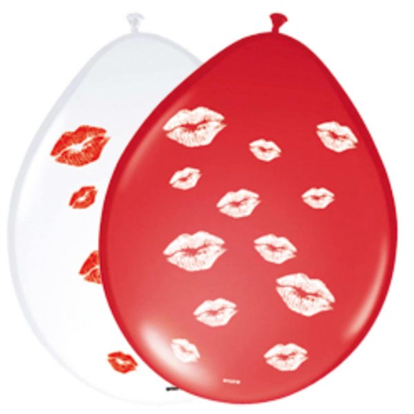 8 X LIPSTICK KISSES BALLOONS - 30CM