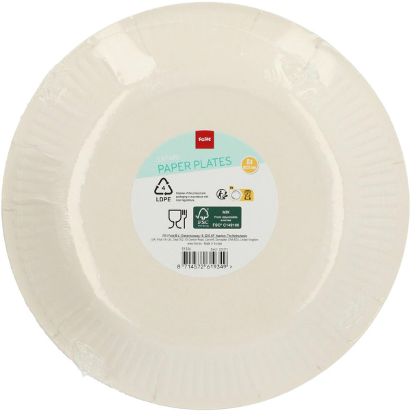 8 X SAFARI PARTY PLATES - 23CM