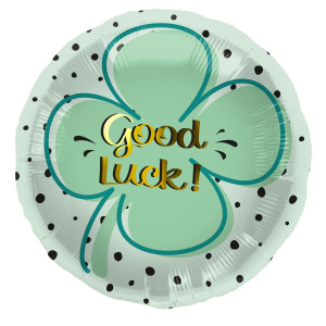 GREEN CLOVER 'GOOD LUCK' FOIL BALLOON - 45CM