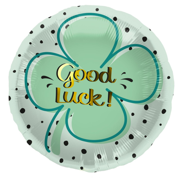 GREEN CLOVER 'GOOD LUCK' FOIL BALLOON - 45CM