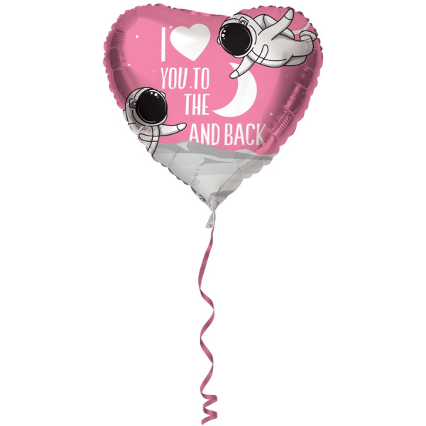 PINK HEART SHAPED 'I LOVE YOU TO THE MOON AND BACK' FOIL BALLOON - 45CM