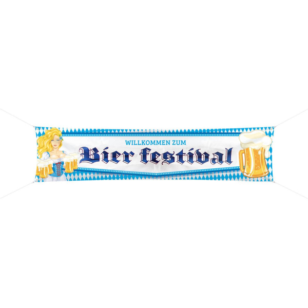 OKTOBERFEST SERVING GIRL PARTY BANNER - 1.8M X 40CM