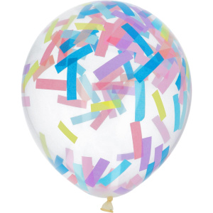 4 X BALLOONS WITH PASTEL CONFETTI - 30CM